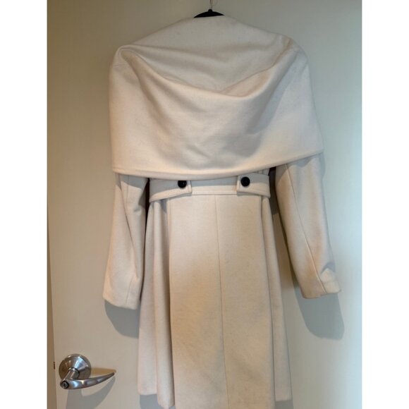 Anthropologie Elevenses Cream Pea Coat Size 4 - Picture 4 of 8